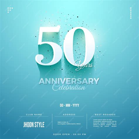 Premium Vector 50th Anniversary Invitation With 3d Smoothie Numbers