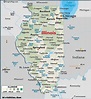 Map of Illinois Large Color Map