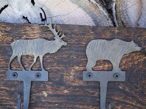 Hand Forged Hooks On Cabin Themed Coat Rack