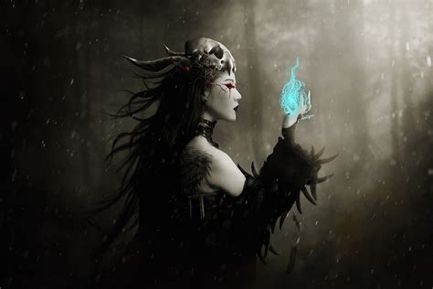 DIY marco gótico oscuro arte bruja hechizo oculto cráneo mujer tela de