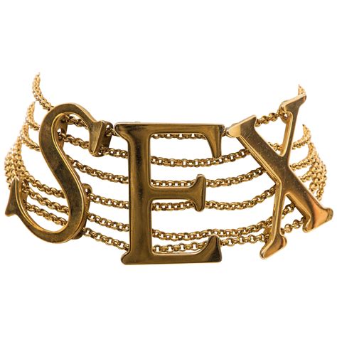 Dolce And Gabbana Runway Gold Tone Sex Choker Necklace Spring 2003 At 1stdibs