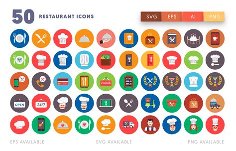 50 Restaurant Icons Dighital Icons Premium Icon Sets For All Your