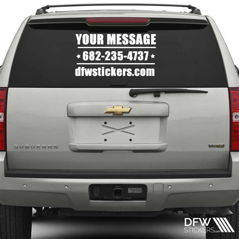 Custom Back Car Window Lettering Stickers Decals White