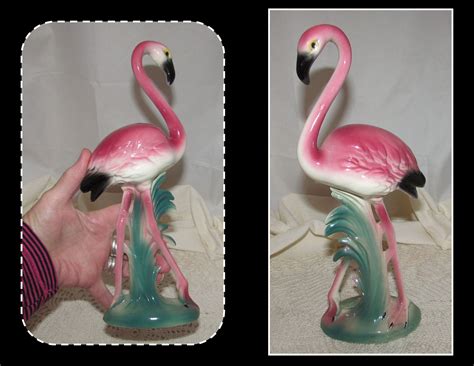 Vintage Tall Ceramic Pink Flamingo Bird Figurine Usa Etsy Pink