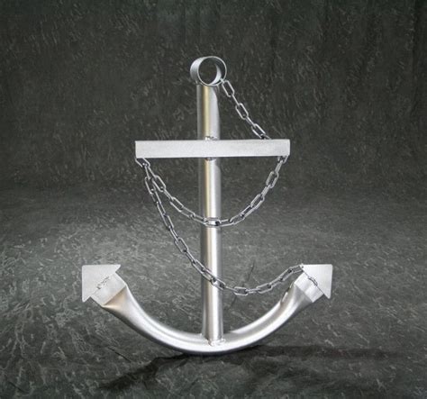 Buy Steel Navy Boat Anchor With Chain 24in Silver Nautical Decor