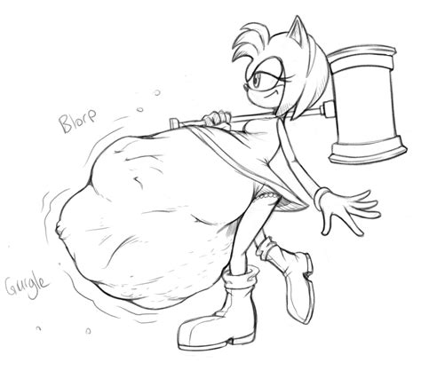 Rule 34 After Vore Amy Rose Anthro Belly Big Belly Clothing Dress Duo Female Female Pred Hi