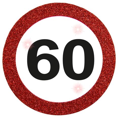 Deko 60 ter geburtstag lichterkette rosen riesige zahl schild. LED traffic sign 60 button | Party365.com