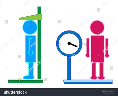 Icon Which Measures Weight Height Stock Vector Royalty Free 303780641
