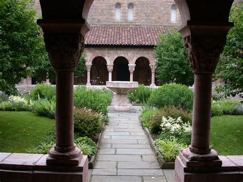 medieval monastery garden bench wallpaper