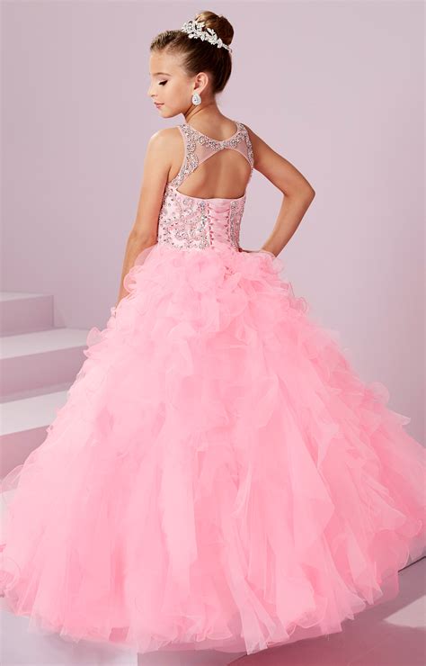 Tiffany Princess 13497 - Halter Beaded Organza Full Tulle Skirt Dress Prom Dress