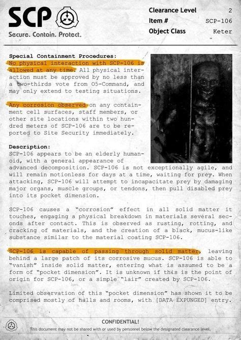 Scp 106 Document Scp Scp 049 Foundation