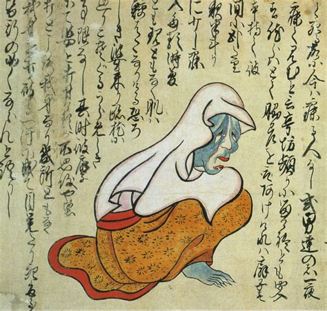 Old Woman At The Temple From Kaikidan Ekotoba Handscroll A Ghostly