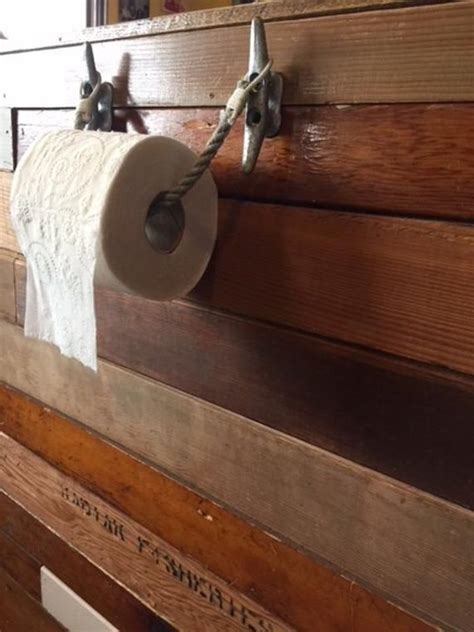 Stick a pencil through the drill holes in the bracket to mark them. Rope Toilet Paper Holder With Cleats Nautical Decor 2 ...