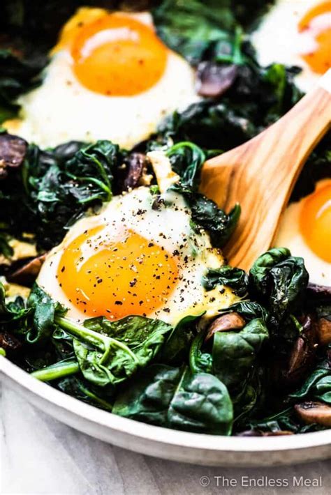 Spinach And Eggs With Mushrooms The Endless Meal®