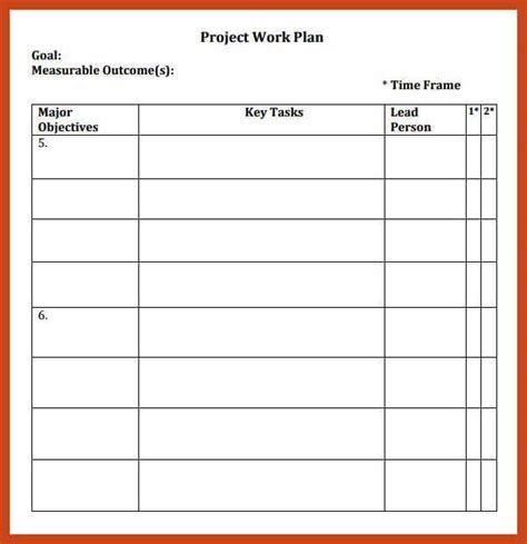Simple Project Planner Template Ladegwill