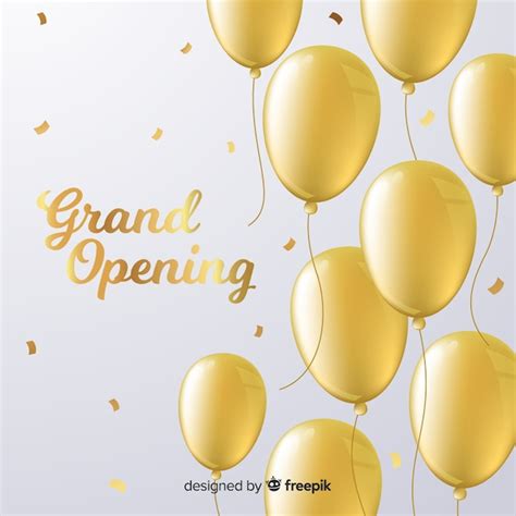Free Vector Flat Grand Opening Background With Golden Balloons