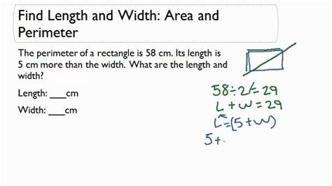 Find Length And Width Area And Perimeter In Two Variables Youtube