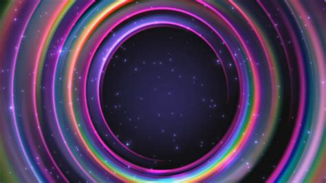 4k Magic Rainbow Rings Hollow Space 2160p Motion