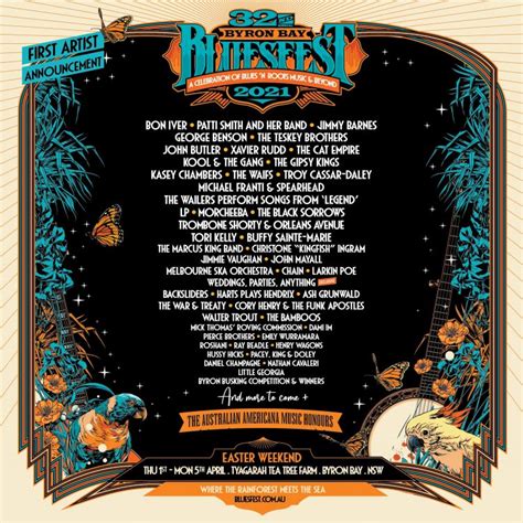Byron bay bluesfest is australia's premier contemporary blues and roots music festival. Kasey Chambers announced as part of Byron Bay Bluesfest ...