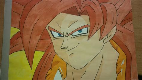 How To Draw Gogeta Ssj4 Dragonball Step By Step Full Color Youtube