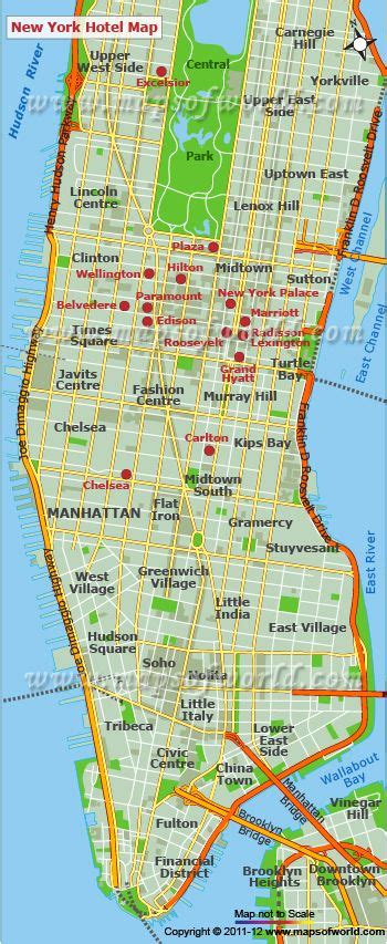 List Of Hotels In New York Map Of New York Hotels