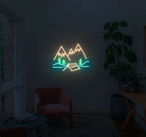 Mountain Camping Neon Sign Echo Neon 1 Led Neon Sign Brand