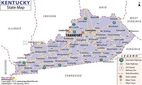 Map Of Kentucky Cities Kentucky Map With Cities Kentucky State Map
