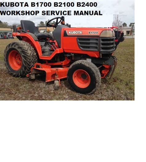 Kubota B1700 B2100 B2400 Tractor Service Manual 460pg Avec Etsy France