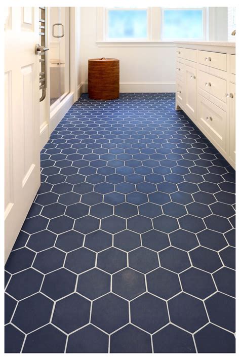 Blue Hexagon Floor Tile