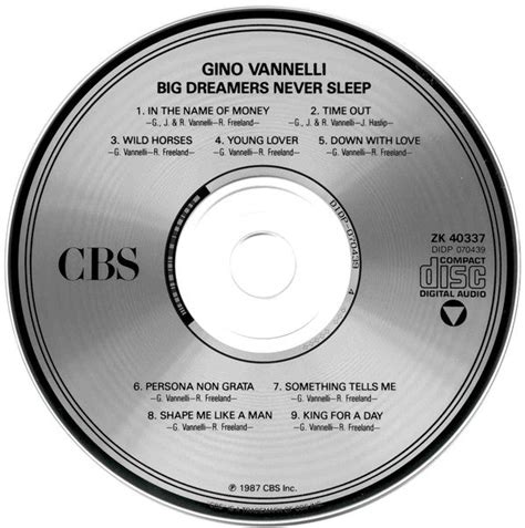 Buy Gino Vannelli Big Dreamers Never Sleep Cd Album Re Online For