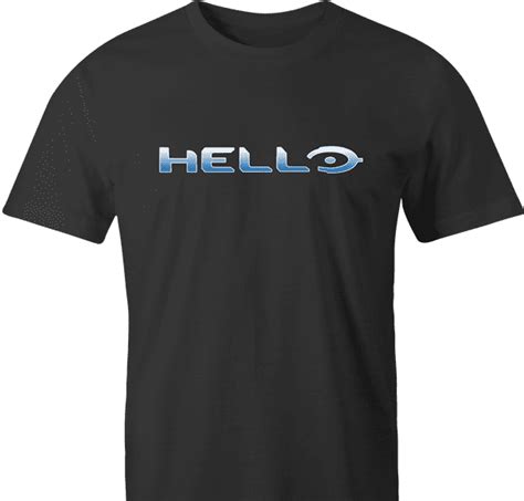Funny Hello Halo Video Game Mashup T Shirt Golf T Shirts Gamer T Shirt Tee Design