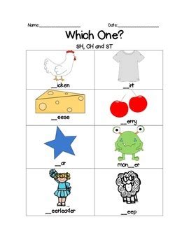 st sh and ch worksheet by j parkhurst teachers pay teachers