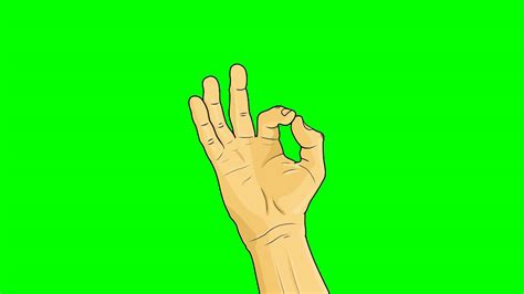 Animated Hand Giving Ok Sign ~ Green Screen Youtube
