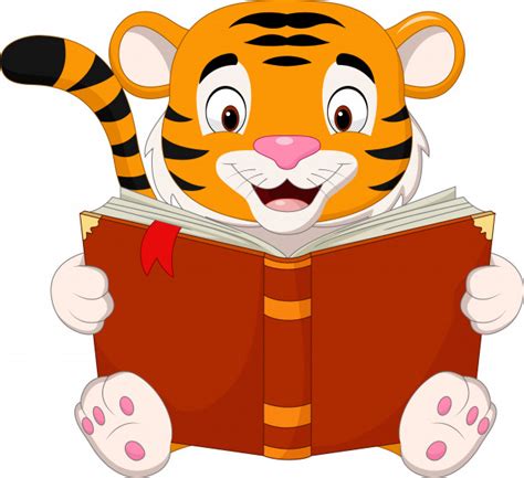 Descargar libros gratis sin registrarse novelas románticas. Premium Vector | Cartoon tiger reading a book
