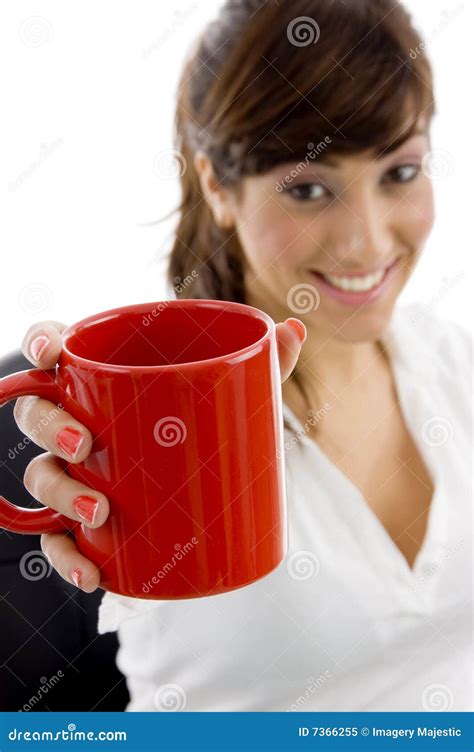Smiling Female Executive Holding Coffee Mug Stock Image Image Of