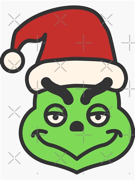 Resting Grinch Face Christmas Sticker For Sale By Ideamake Redbubble