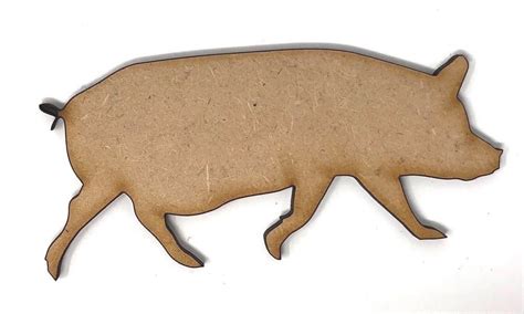 Details About Wooden Pig Mdf Craft Shapes Embellishmentdecoupage