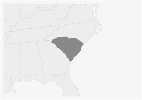 Premium Vector Map Of Usa With Highlighted South Carolina State Map