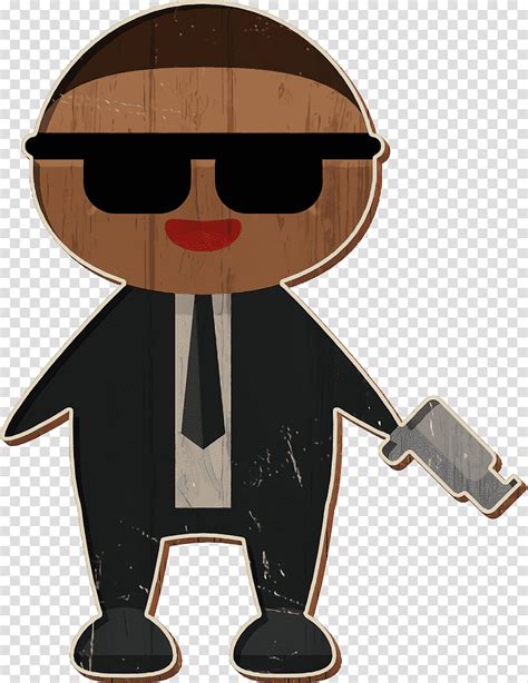 Hitman Icon Miniman Icon Character Cartoon Gentleman Glasses