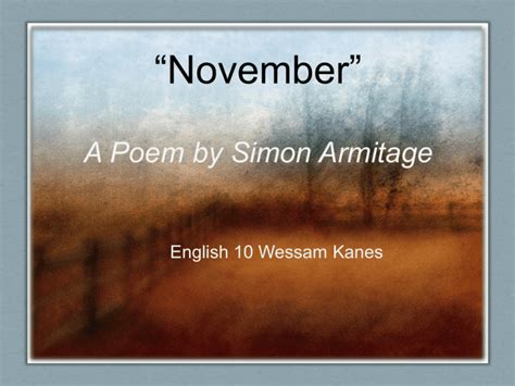 November Simon Armitage