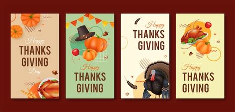 Free Vector Instagram Stories Collection For Thanksgiving Celebration