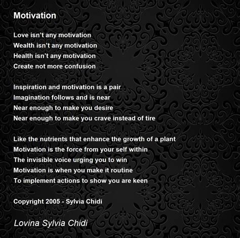 Motivation Motivation Poem By Sylvia Chidi
