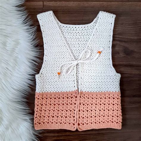 Peaches And Cream Crochet Child Vest Free Pattern Ned And Mimi