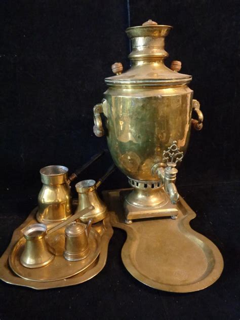 Sold Price Antique Russian Brass Samovar Invalid Date Pdt