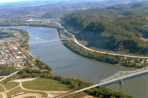 The Ohio River At The Confluence With The Scioto At Portsmouth Ohio