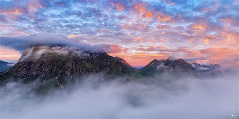 Time Lapse And Hdr Photography Of Mountain Peak Covered With Clouds And