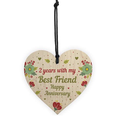 Go spend a day at the spa or have a salon day to do your hair and. 2nd Wedding Anniversary Gift For Husband Wife Wooden Heart ...