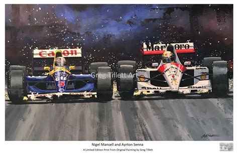 Ayrton Senna Nigel Mansell Limited Edition Art Print By Greg Tillett F1