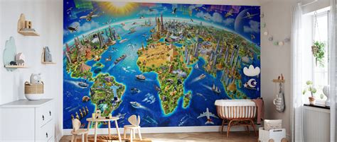 World Landmarks Globe Affordable Wall Mural Photowall
