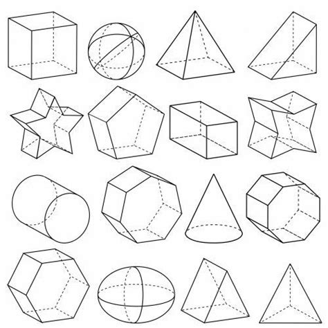 Basic Math Shapes Worksheet School 3d Geometric Shapes Geometric